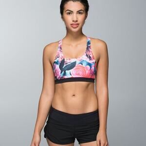 Lululemon Top Speed Secret Garden Sports Bra Size 8